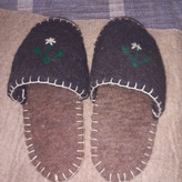 دمپایی پشمی روفرشی رنگ زغالی