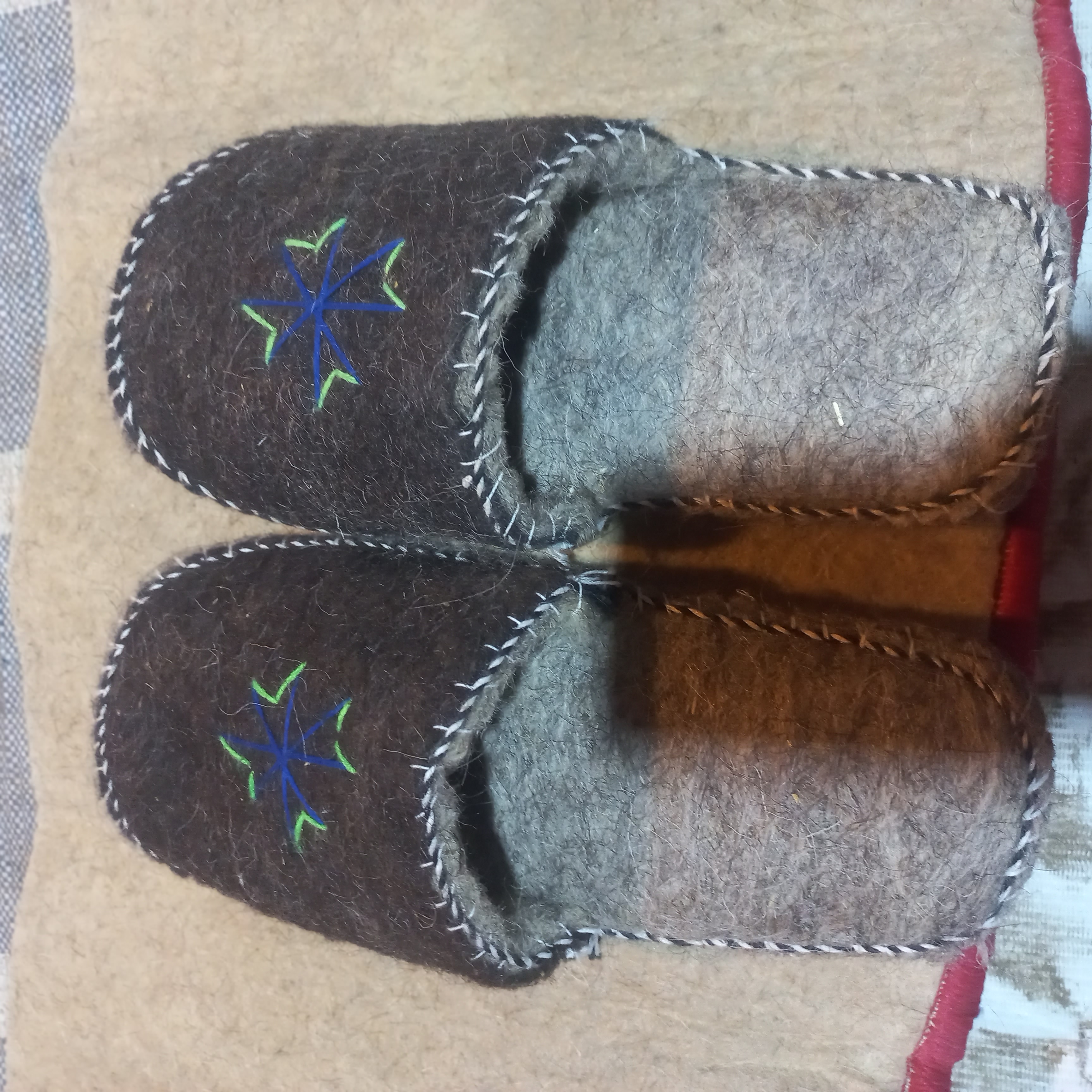 دم پایی پشمی روفرشی گرم طوسی تیره