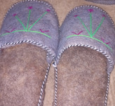 دمپایی پشمی روفرشی رنگ زغالی